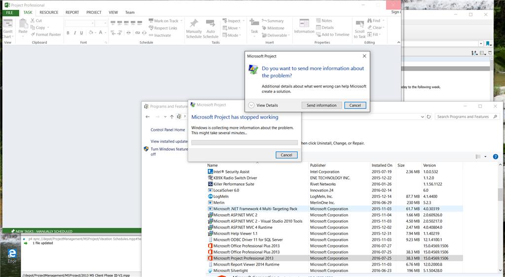 MS Project 2013 constantly crashing - Microsoft Q&A