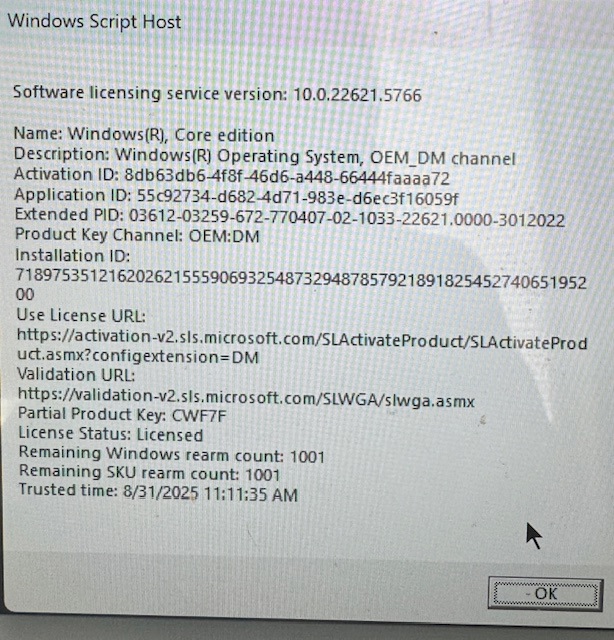 Windows Activation Key All of Sudden No Accurate Years After Install ...
