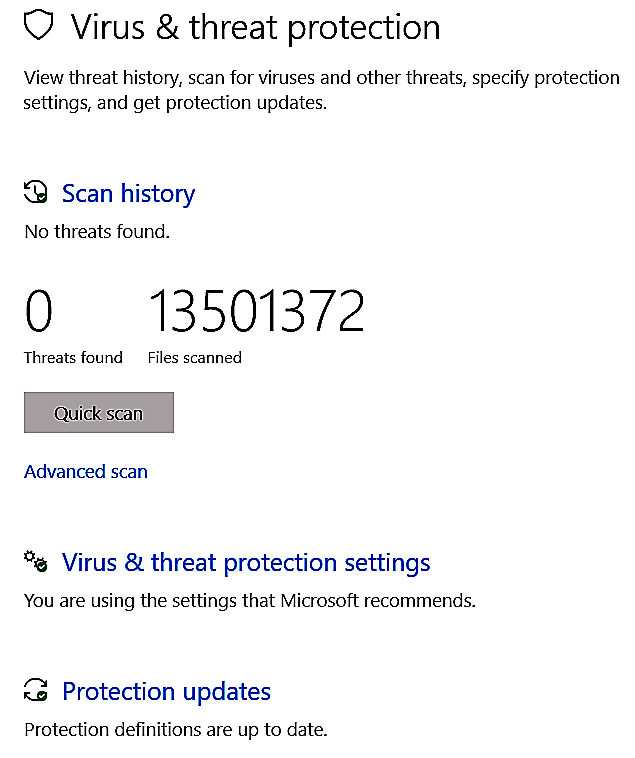 Windows Defender full scan- Number of files scanned? - Microsoft Q&A