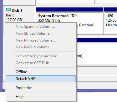 Detach VHD