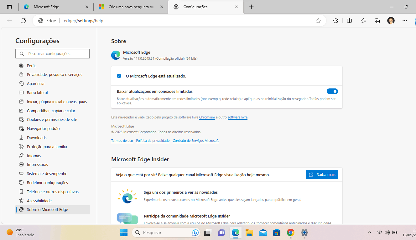 Barra de endereços e abas grandes demais - Microsoft Q&A