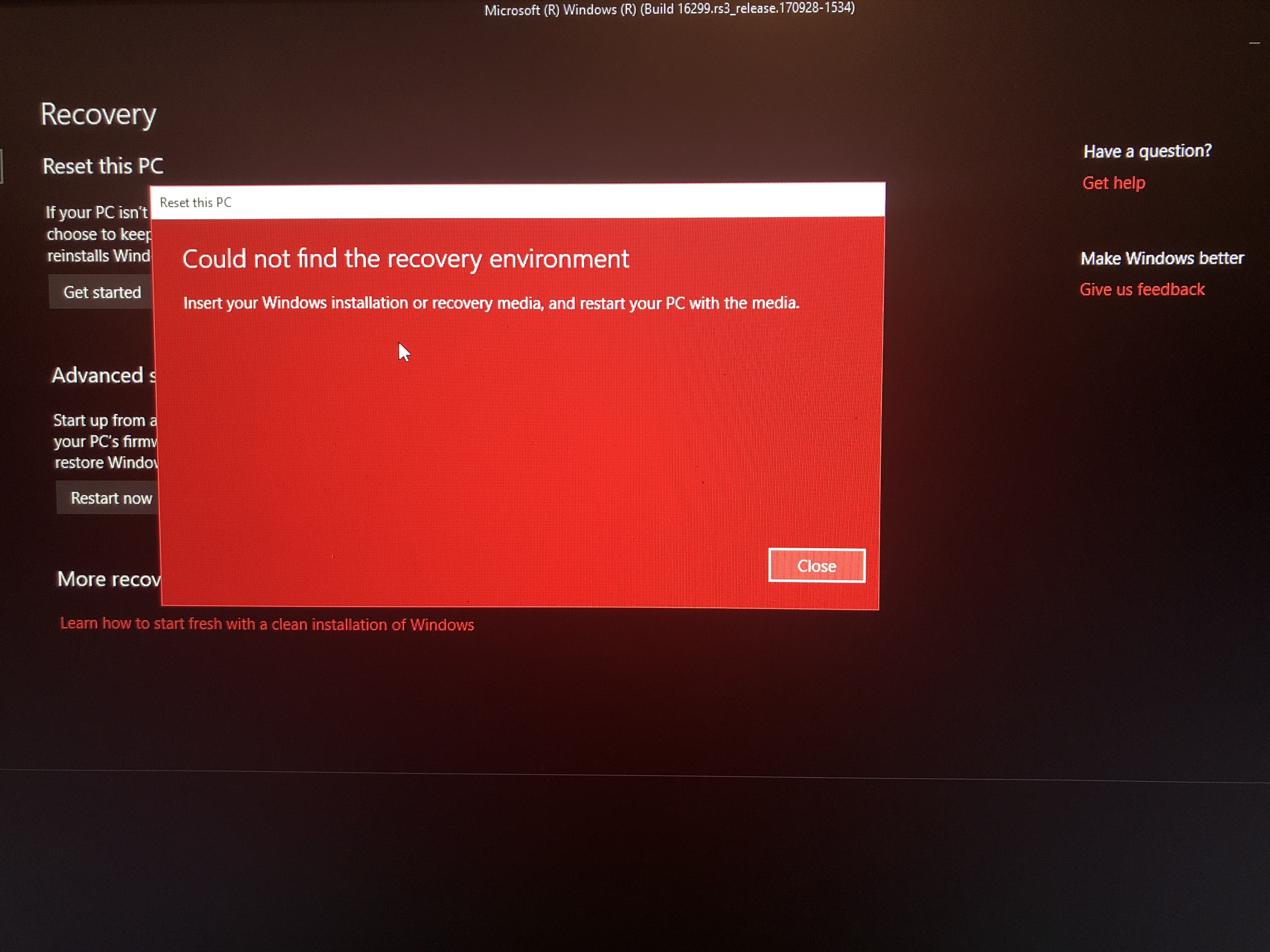 Recovery- Your PC/Device needs to be repaired. - Microsoft Q&A