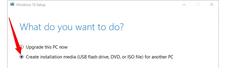 Select "Create Installation Media." 