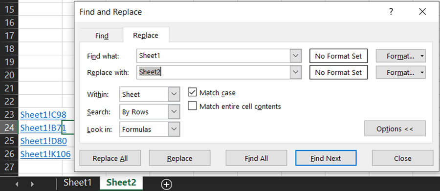 EXCEL - Hyperlink to move within worksheet when copied and pasted ...