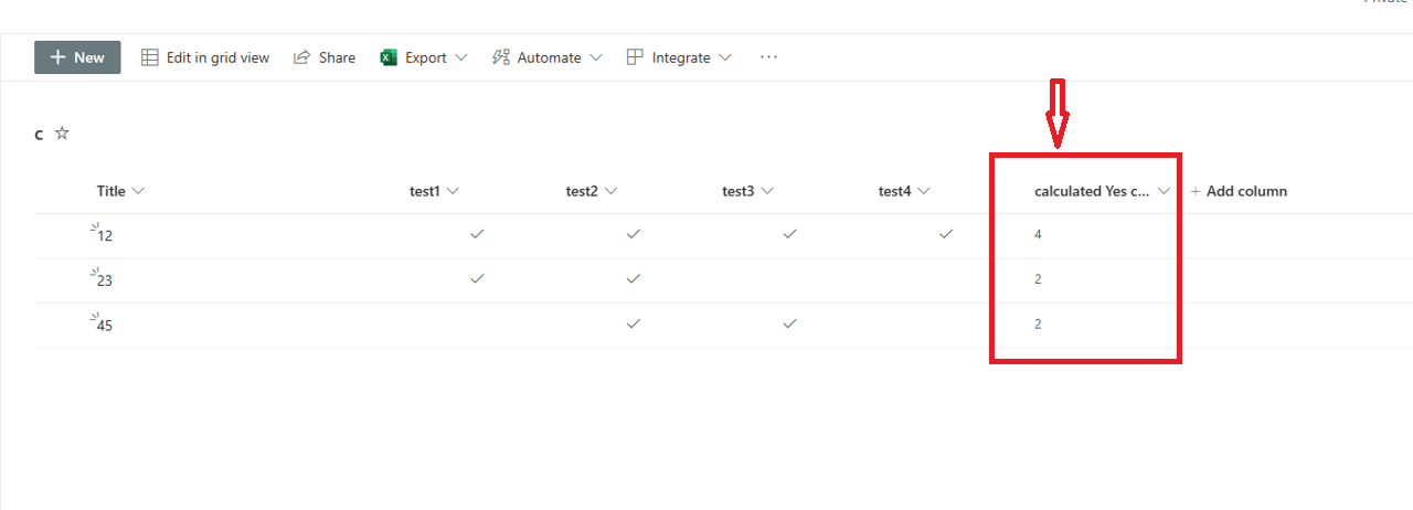 Sharepoint list columns how to calculate a yes box when checked ...