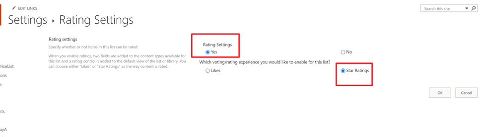 SharePoint Lists: Unable to add 'Average Rating' column. - Microsoft Q&A
