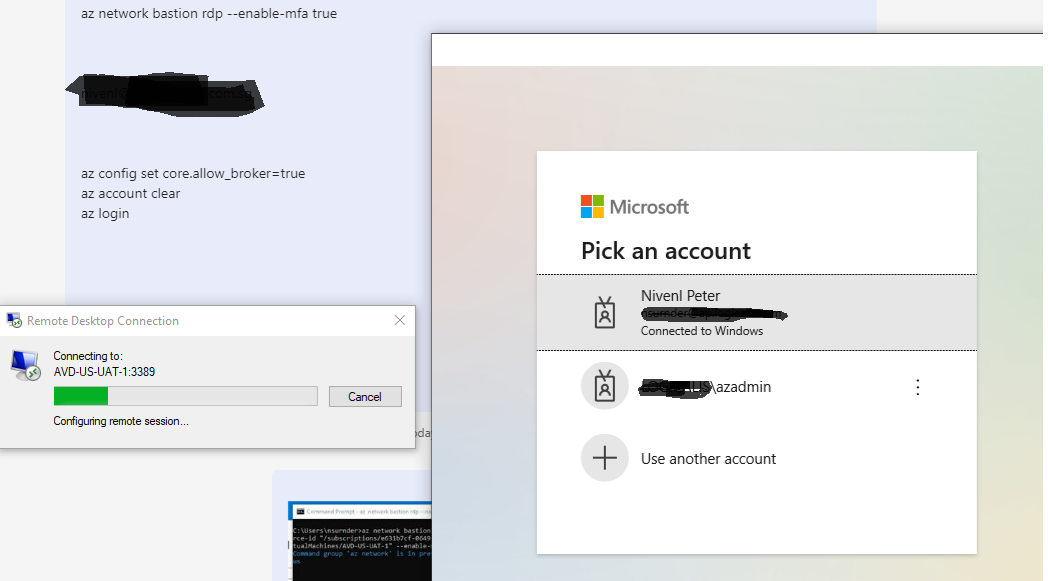 RDP to Azure VM via native Client Bastion with MFA Enabled - Microsoft Q&A
