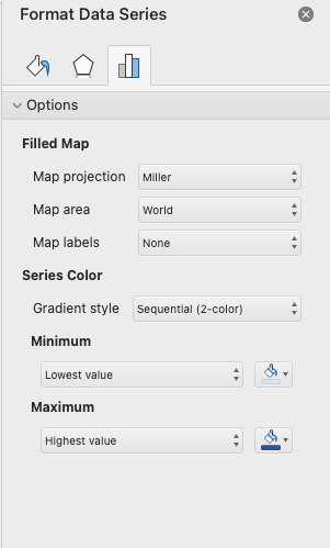 I do not see an option for changing series data on a map - what am I ...