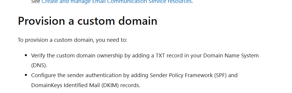 Custom domain verification for Email Communication Service is failing ...