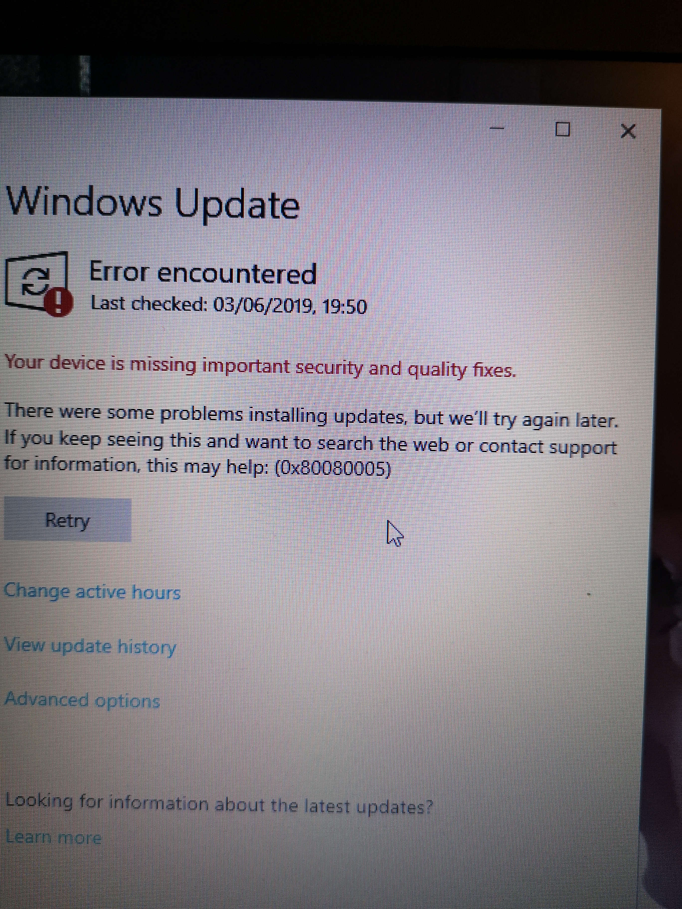 Unable to update Windows 10 - Microsoft Q&A