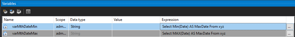 Store max date from one table into a variable then use that variable as ...