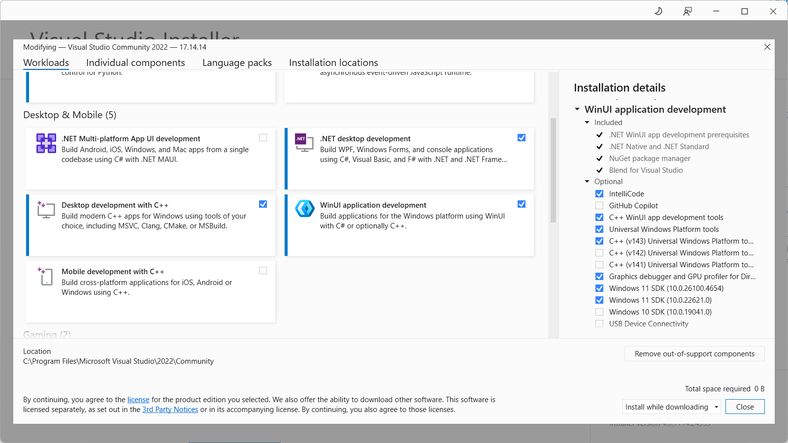 How can i steup visual studio with WinRt and c++ - Microsoft Q&A