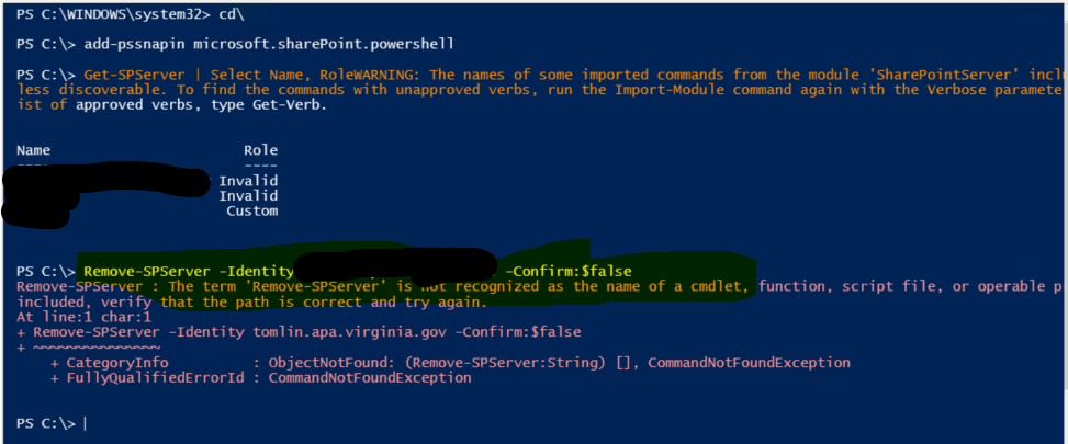 RemoveServer