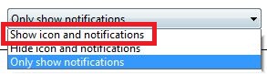 “Show icon and notifications” by default - Microsoft Q&A