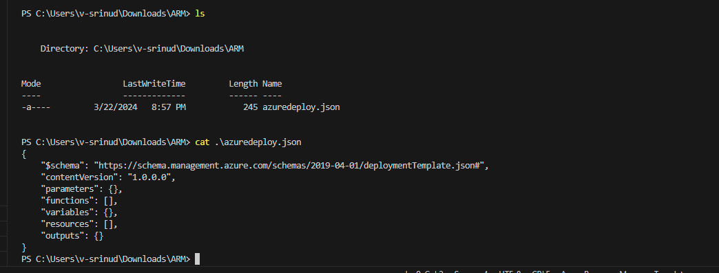 Not able to complete the ARM template deployment Visual studio code ...