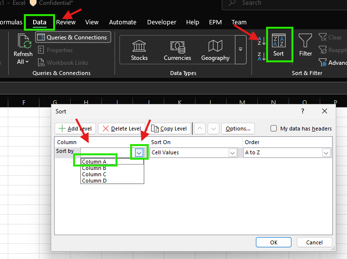 Excel Sorting - Microsoft Q&A