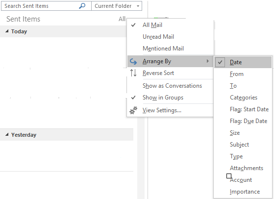 Sort emails by unread then date received - Microsoft Q&A