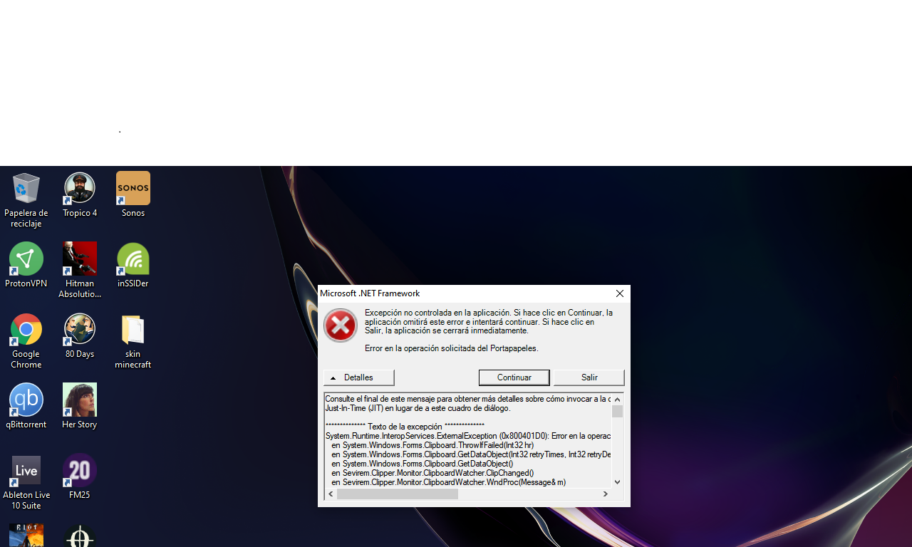 Error en el startup o inicio de sesión - Excepción no controlada en la ...