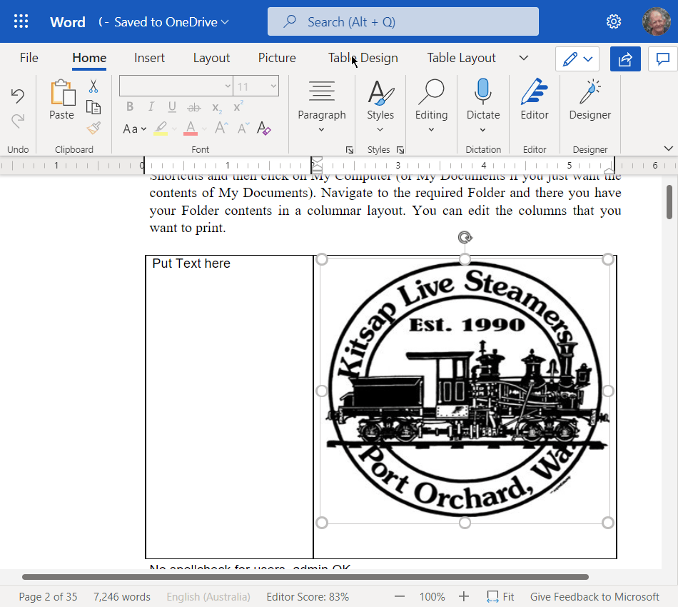Moving picture in Word - Microsoft Q&A