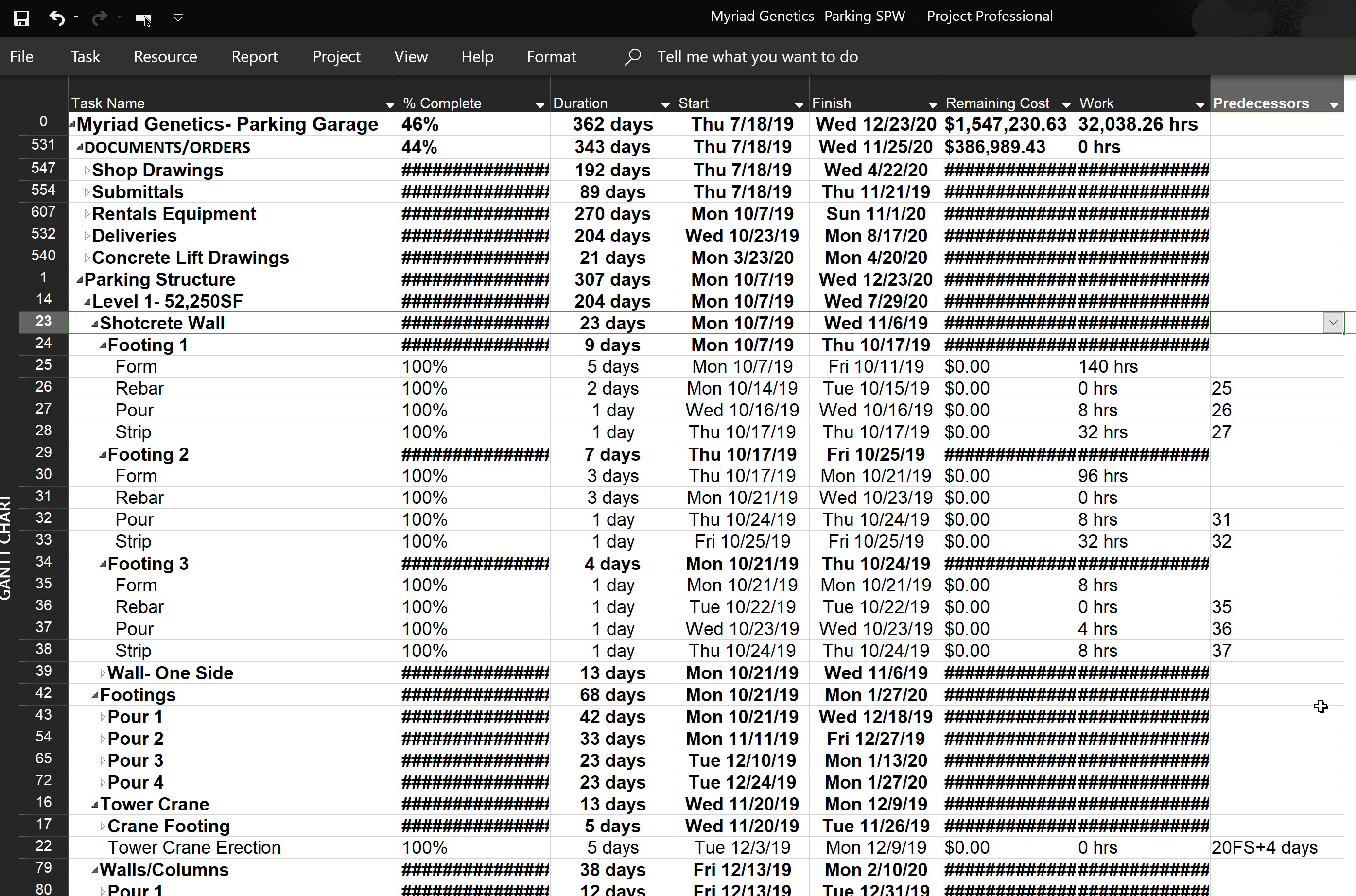 Microsoft Project- Percent Complete Error - Microsoft Q&A