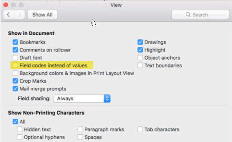 Microsoft Word App Shows Random Code for Pictures and Shows {Page} for ...