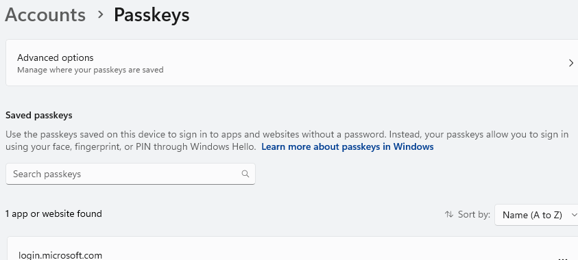 Removing Device Bound Passkey - Microsoft Q&A