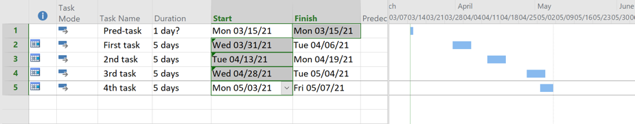 In MS project, how to start a task on a specific day of the month like ...