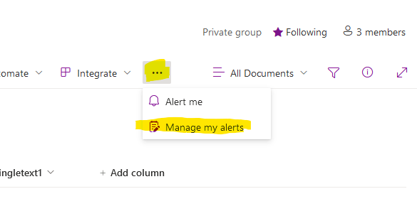 SharePoint Alert Me setting options not changing - Microsoft Q&A