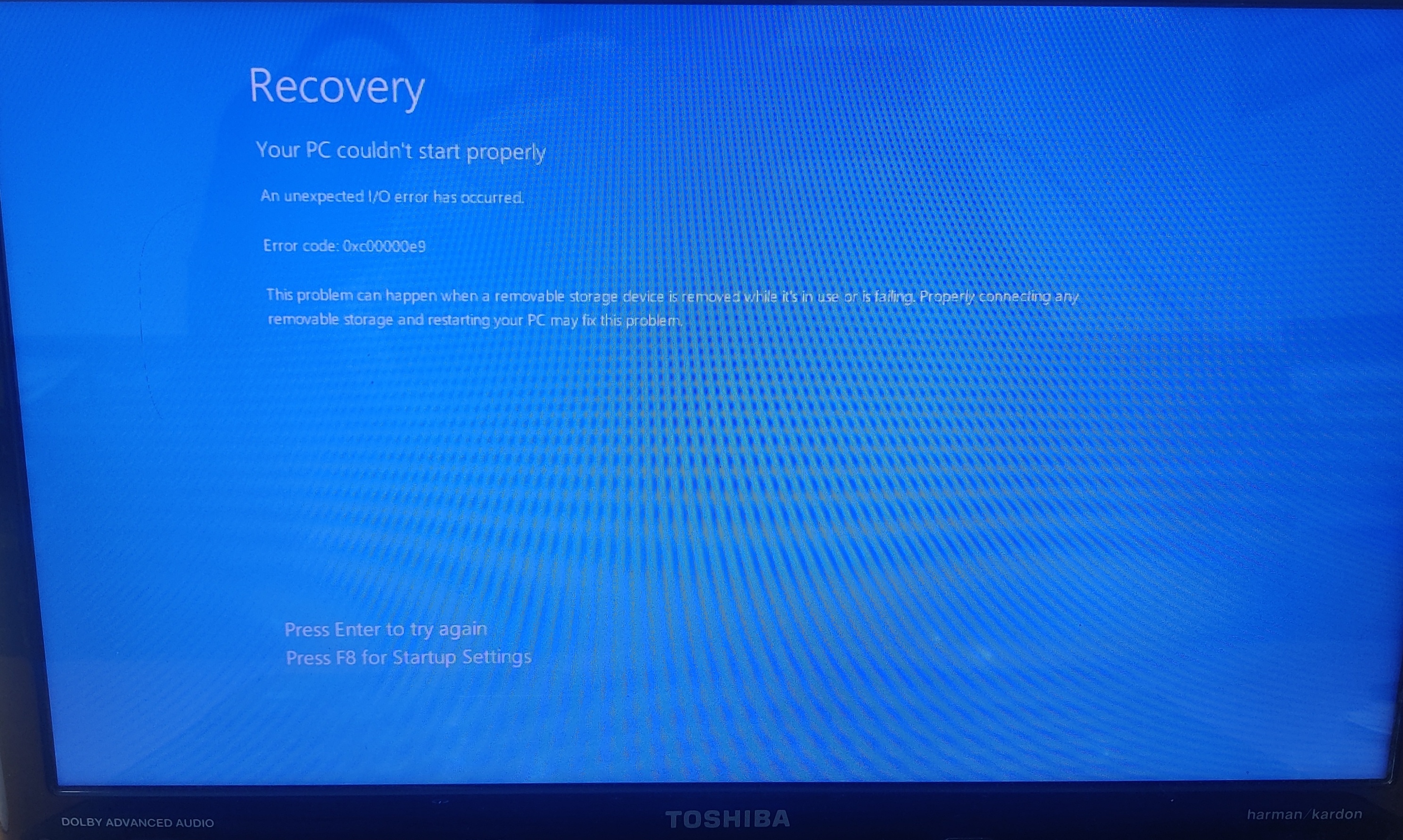Error 0xc00000e9 and 0xc000000f on Windows 10 - Microsoft Q&A