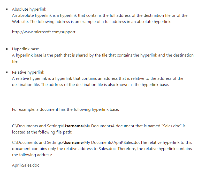 Relative document links not working in Office 365 - Microsoft Q&A