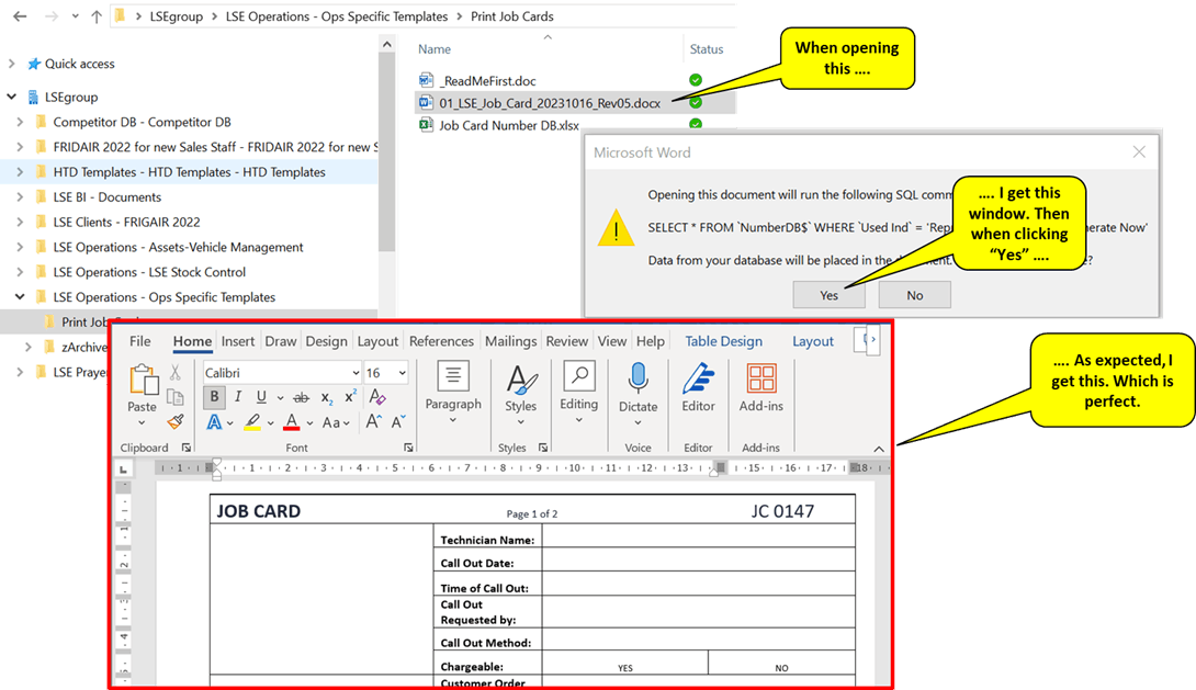 Mail merge issue with data source in a shared environment. - Microsoft Q&A