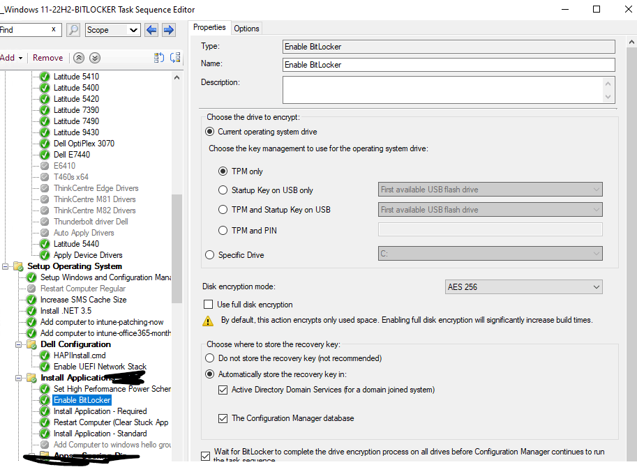 Enable Bitlocker Windows 11 SCCM Task Sequence fails? - Microsoft Q&A