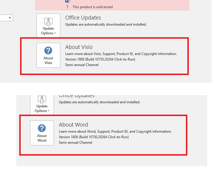 Microsoft Visio shows Unlicensed Product though it is a part of my ...