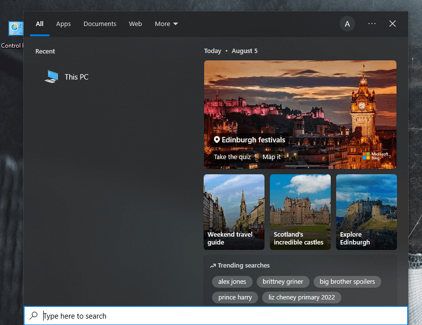 Search shows apps history! - Microsoft Q&A