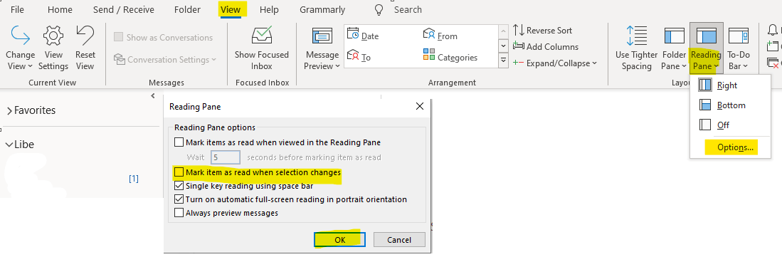 Outlook - Reading marker - Microsoft Q&A