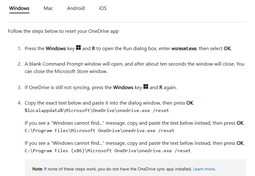 Onedrive won't open - Oops something went wrong..... - Microsoft Q&A