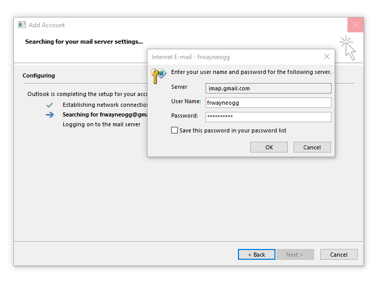 How do I connect my Gmail account to Microsoft Office Outlook 2013 ...