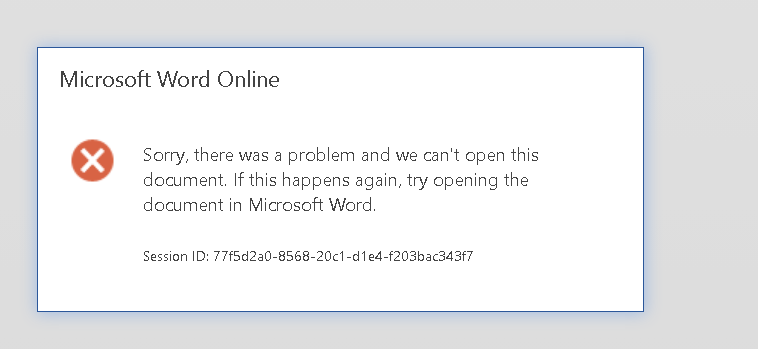 Not able to open document - error after fresh install on Office Online ...