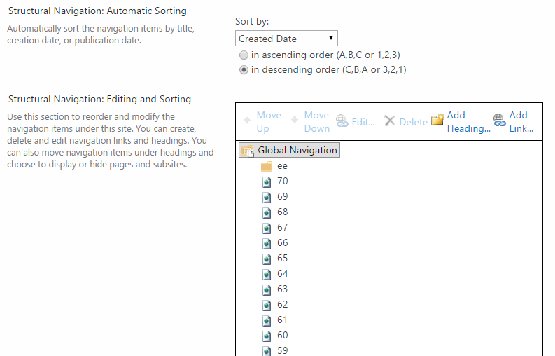 Structural Navigation: Editing and Sorting Limitation - Microsoft Q&A