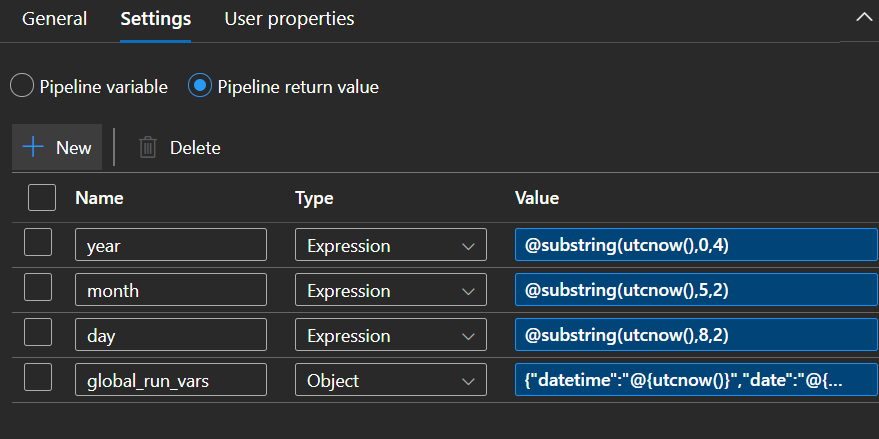 ADF / pipeline return value / expression in object - Microsoft Q&A
