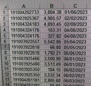 I need to add the numbers in column B togther where the number in ...
