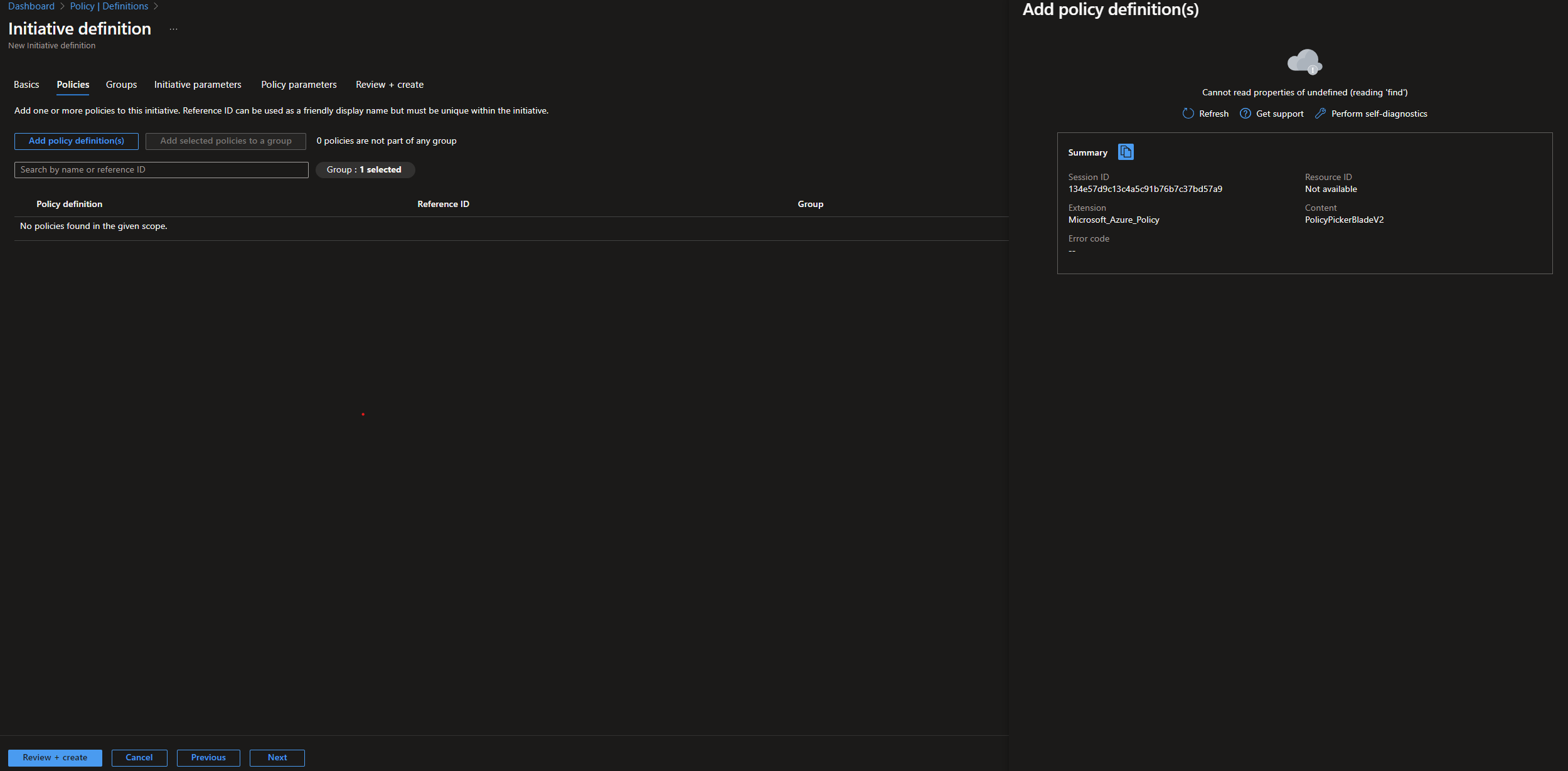 I am unable to edit a custom policy I created and unable to create a ...