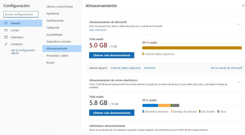 Microsoft account storage over 100% but it does not say where to see ...
