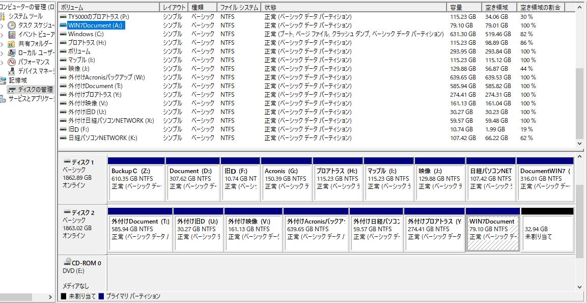20260527外付けHDDにパーティション区割り完了
