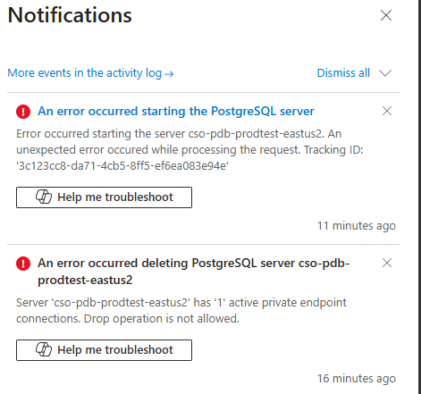 PostgreSQL server error 