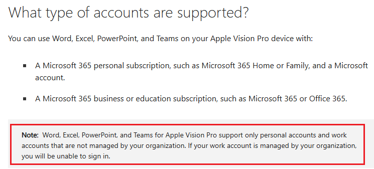 Microsoft Support for Vision OS. - Microsoft Q&A