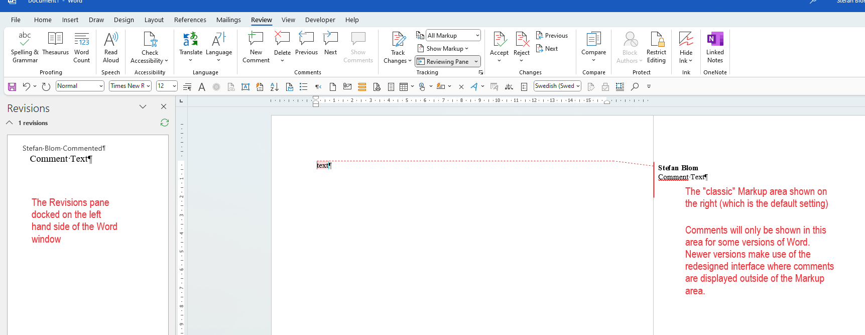 Moving Review Comments from right to left of the document - Microsoft Q&A
