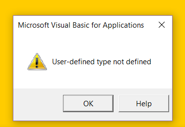 User-defined type not defined - Microsoft Q&A