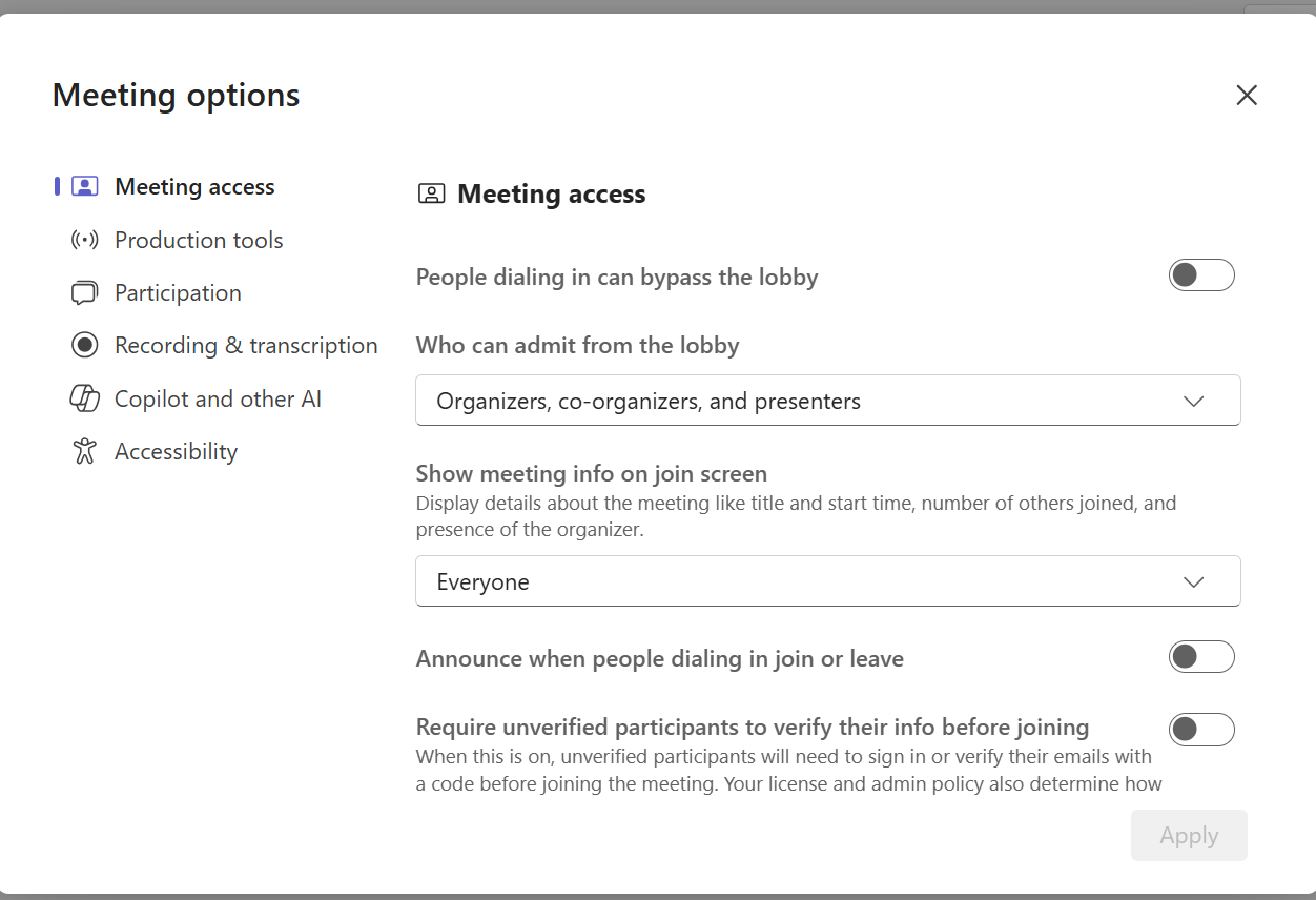 Turning on lobby functionality in MS Teams Town Hall - Microsoft Q&A