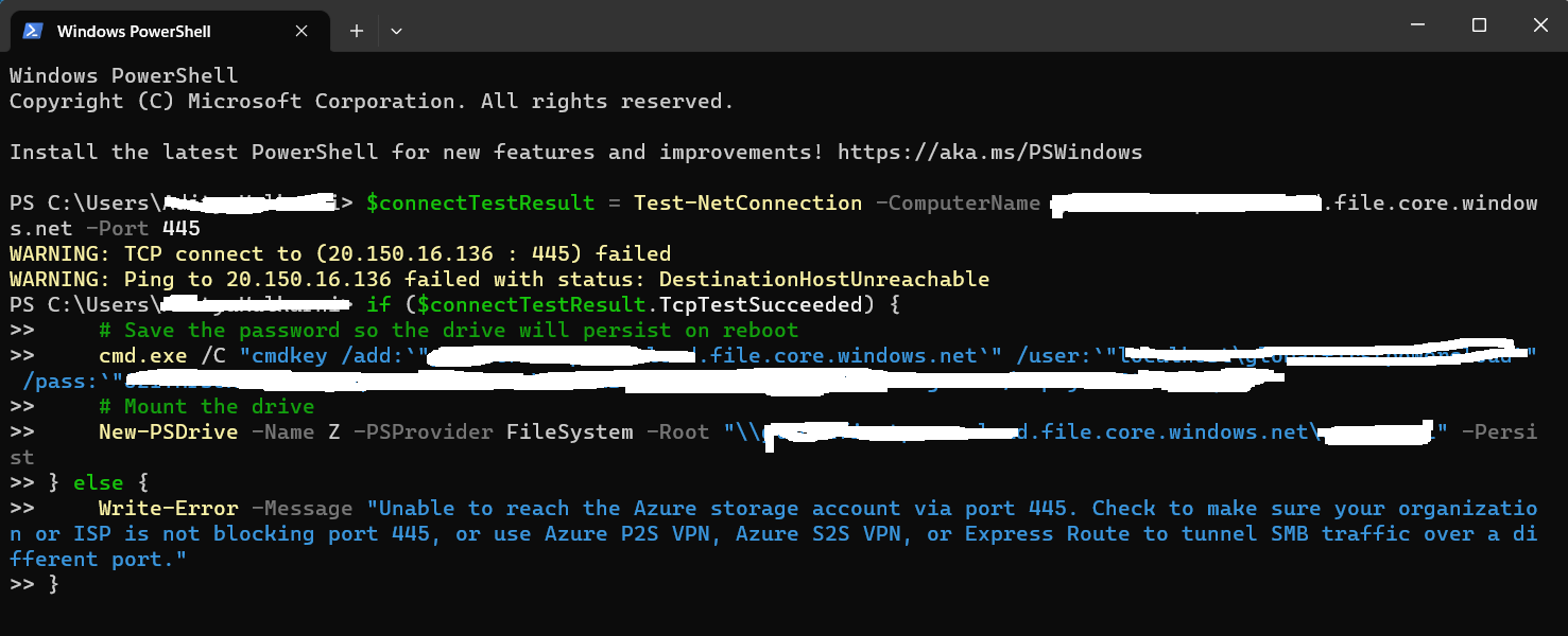 Having Trouble Connecting to the Azure File Shares - Microsoft Q&A